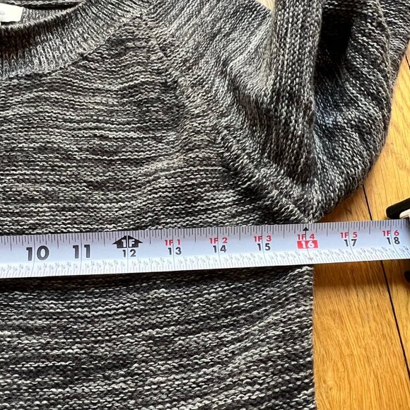 Neiman Marcus Size M Gray Cotton Long Sleeve Round Neck Knit Dress - Picture 12 of 15